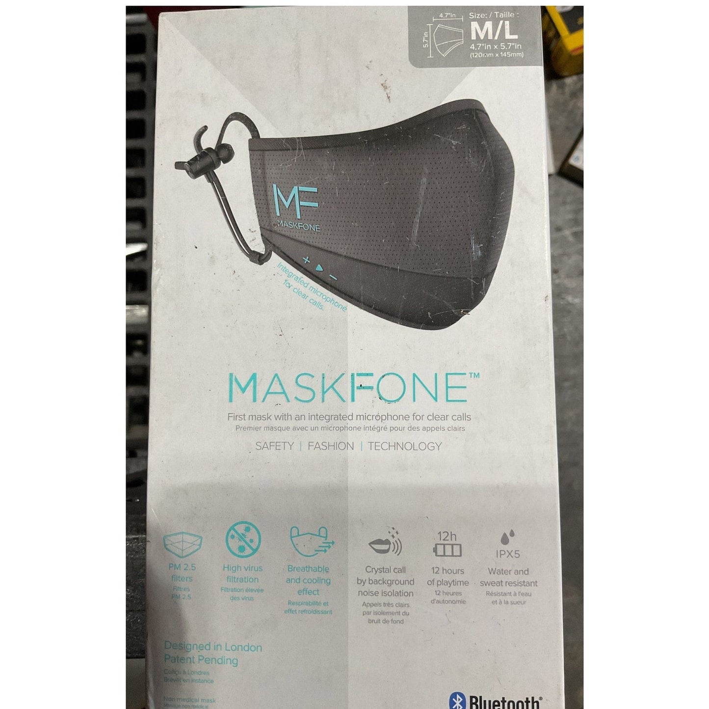 Maskfone face mask with integrated microphone for clear calls