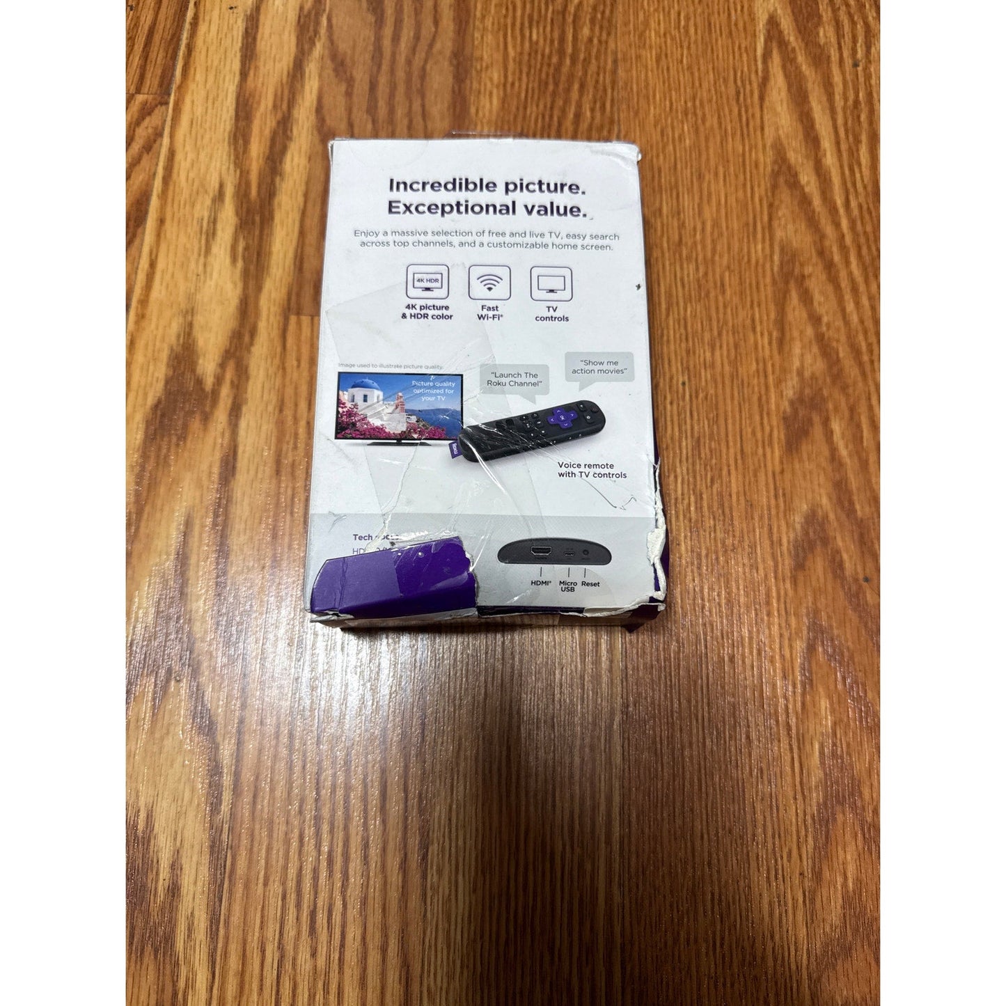 Roku Express 4k HDR Streaming device with Voice Remote - Open Box