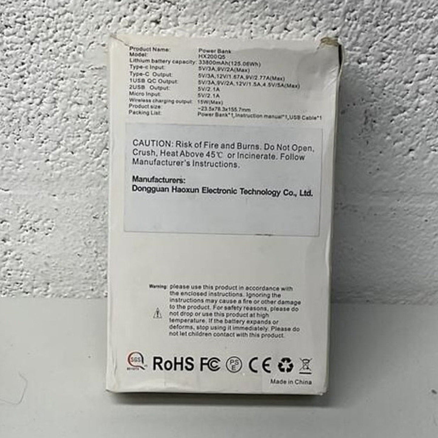 Power Bank 33800mAh model HX200Q5 black