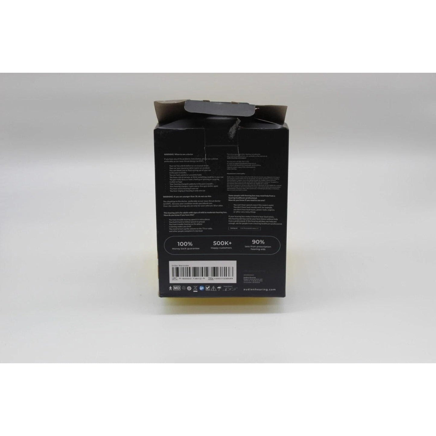 Audien Atom One Rechargeable OTC Hearing Aids New Open Box