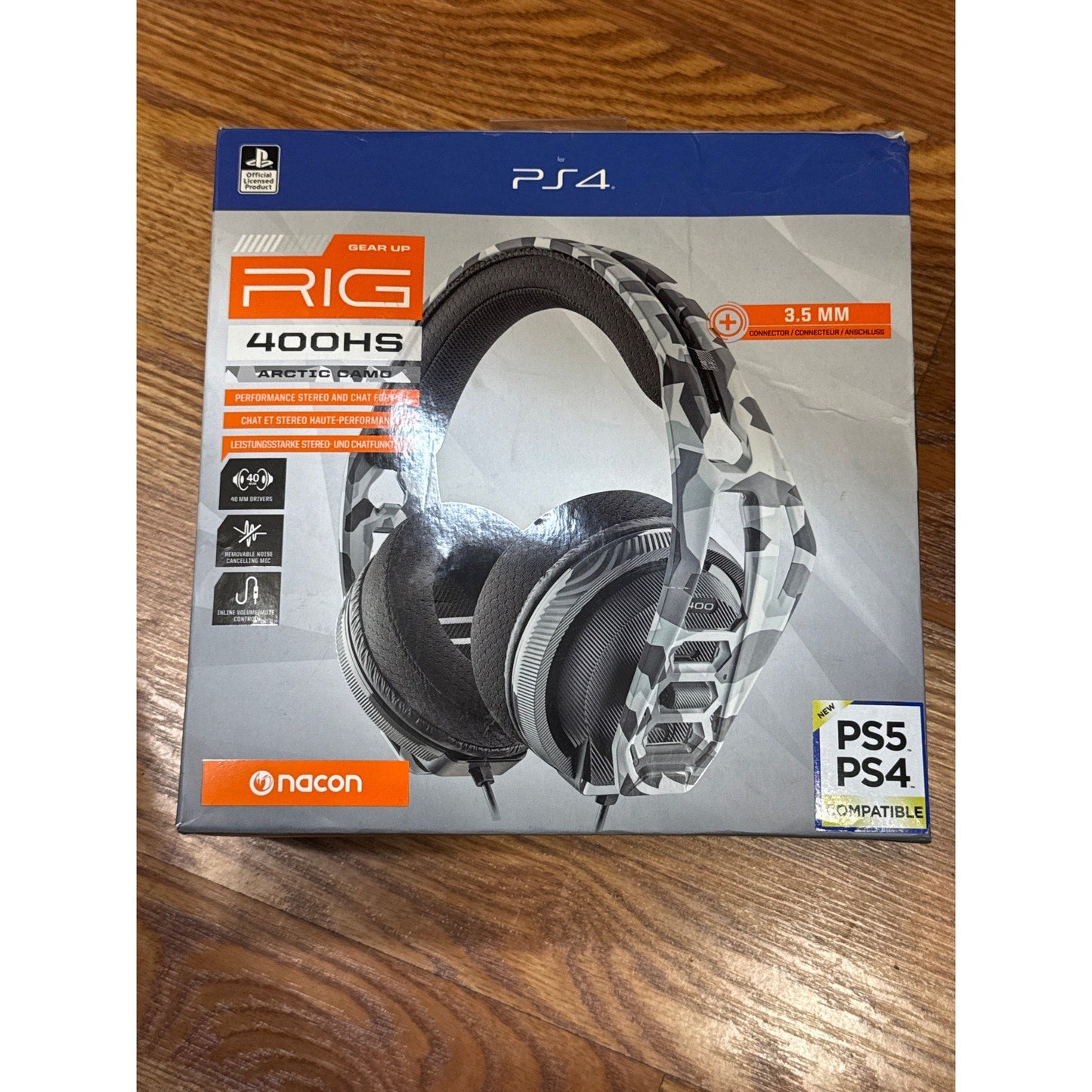 RIG 400HS Artic Camo PS5/PS4 over ear headphones