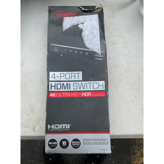 Four-port HDMI switch 4K ultra HD NHDR compatible - rocketfish