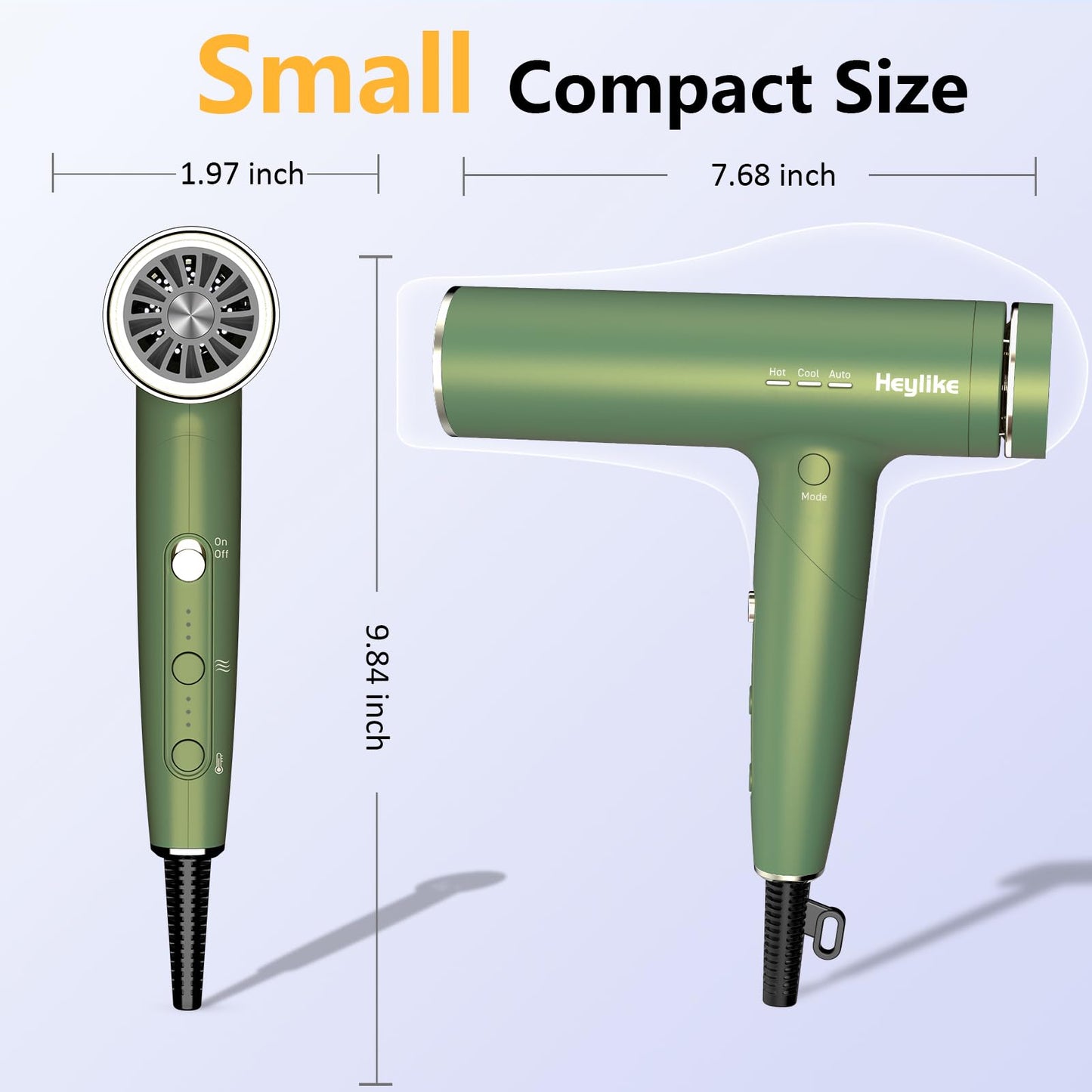High Speed Plasma Ion Hair Dryer with Diffuser, Professional Blow Dryer 130000 RPM Brushless Motor for Fast Drying,1500W 3Temps/3Speeds Thermo-Control Lightweight Hairdryer for Women Home Travel Salon