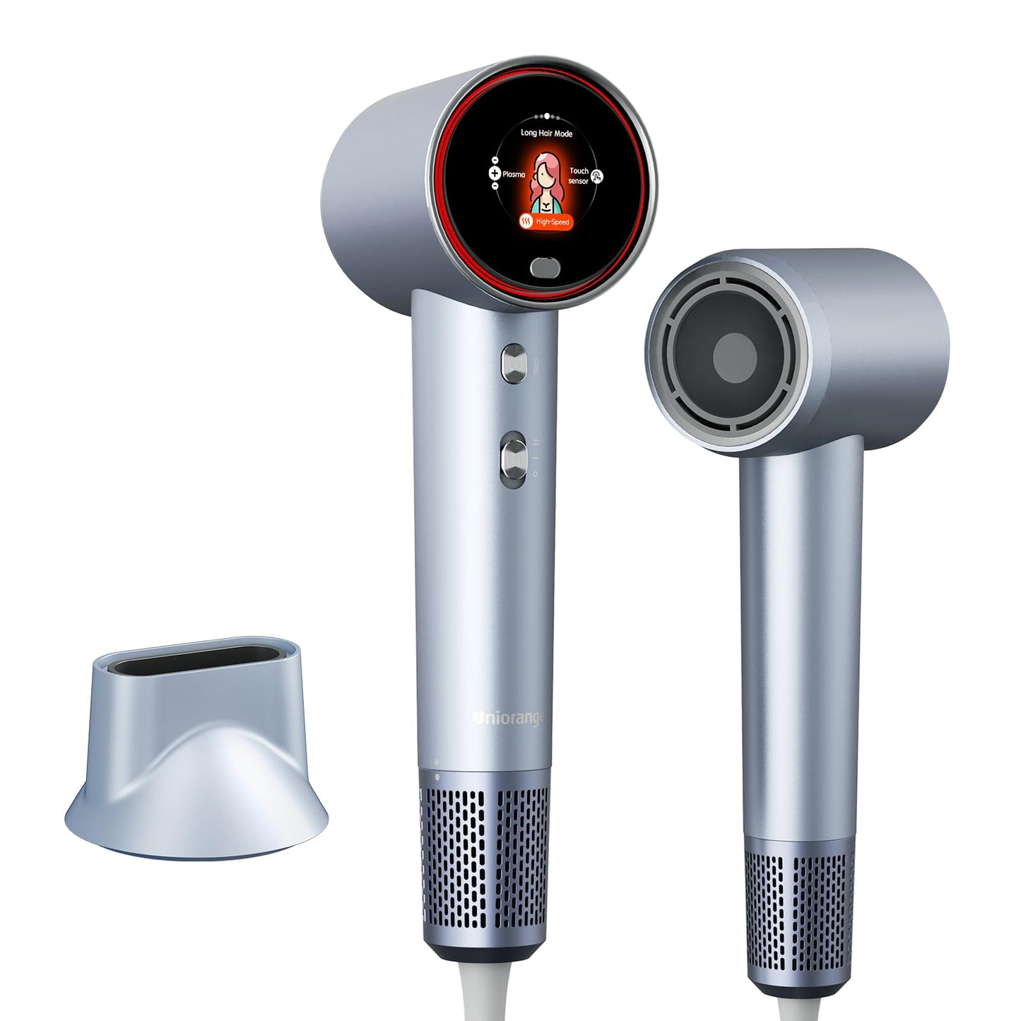 High Speed Hair Dryer 110000 RPM Ionic Blow Dryer, 1 Billion Plasma Ions Frizz Free Fast Drying for Women, Lightweight Quiet and Smart HD Screen, Magnetic Diffuser for Curly Hair with Thermo Control