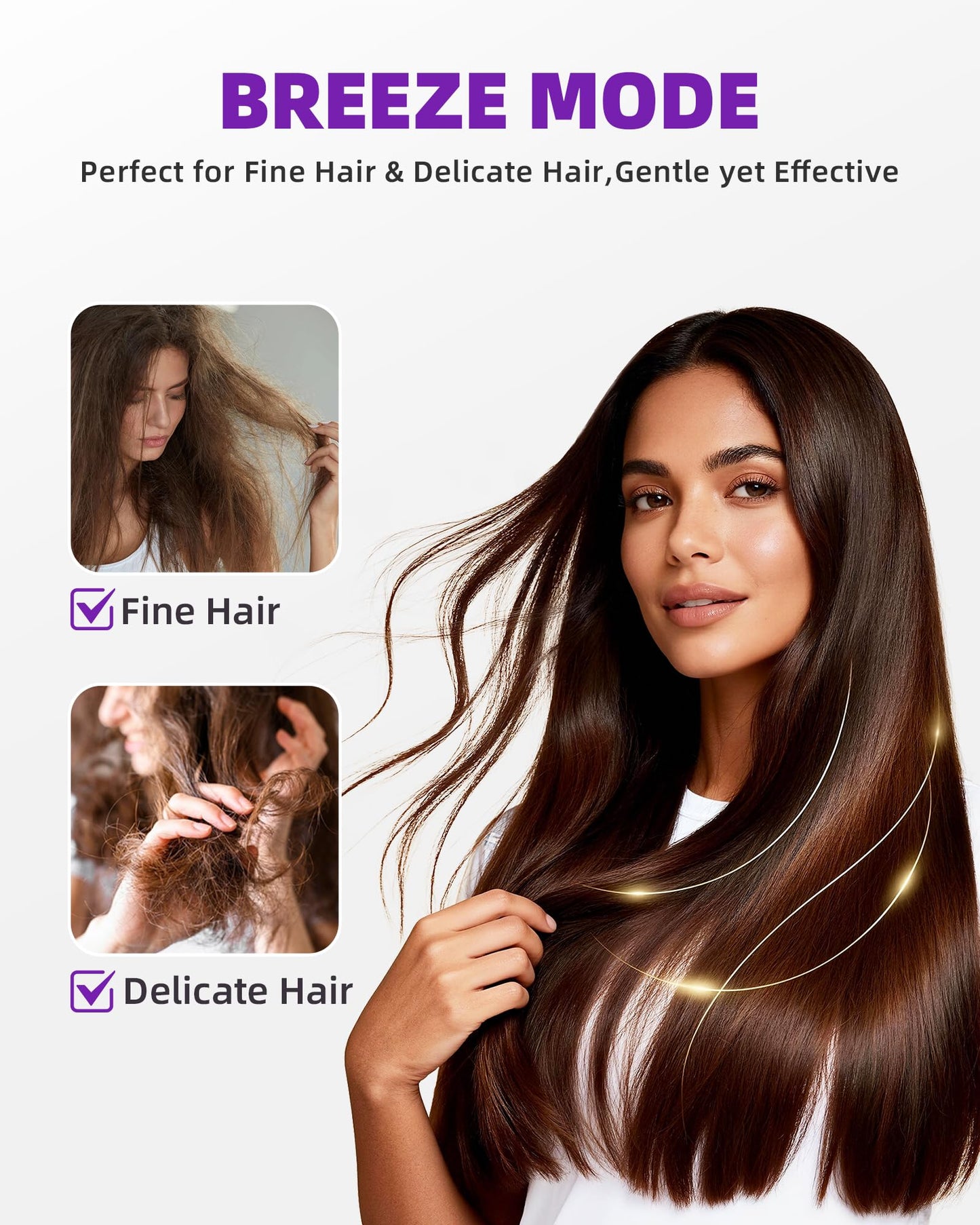 Hair Dryer, Professional Ionic Hair Dryer for Fast Drying, Low Noise, Lightweight, 600 Million Negative Ions High-Speed Hair Blow Dryer with Diffuser for Curly Hair Women, Men, Home, Travel, Salon