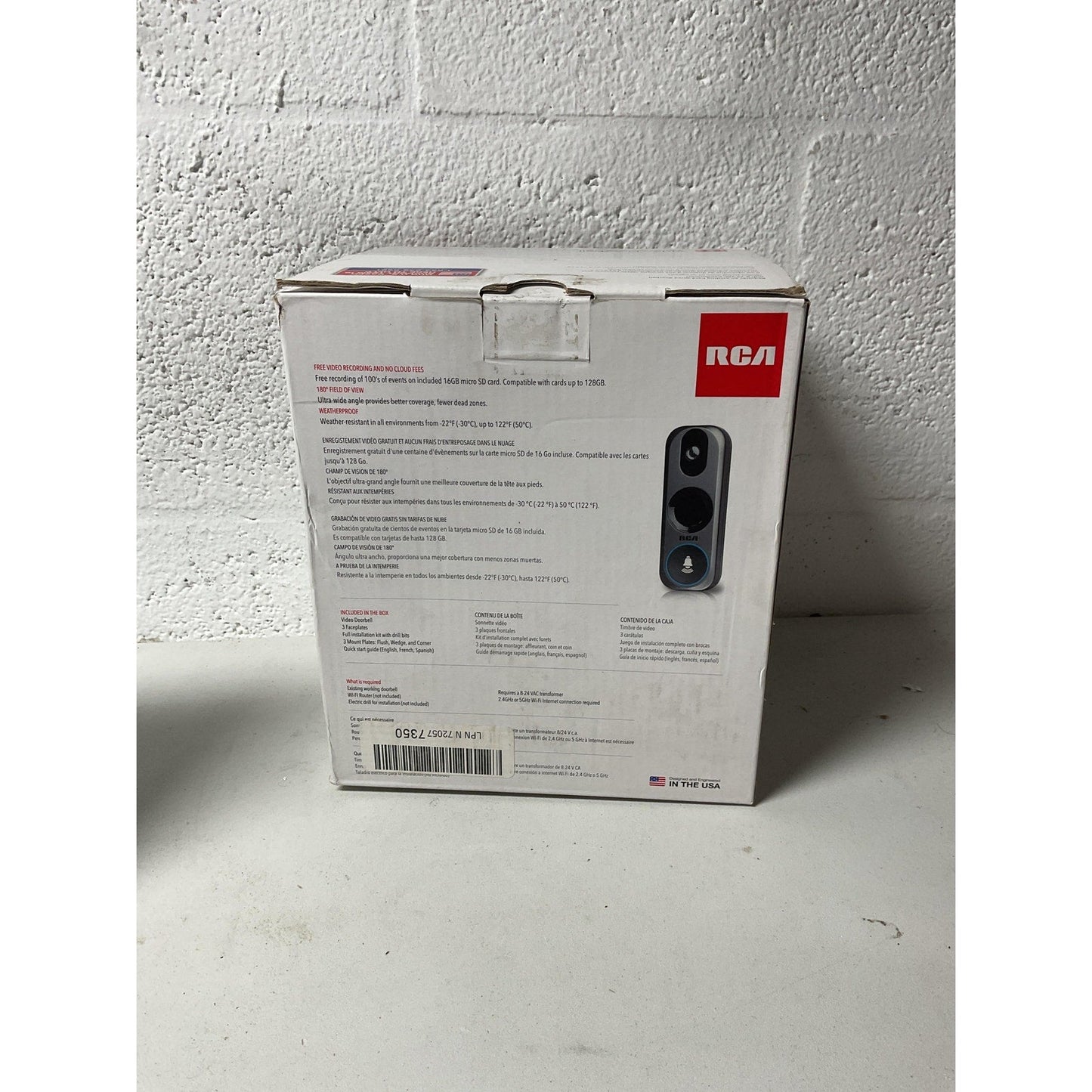 RCA Video Doorbell Camera - open box
