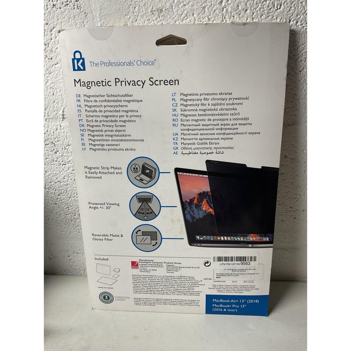 Kensington Magnetic Privacy Screen for MacBook Air 13” / Pro 13”